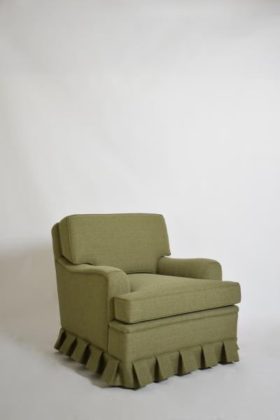 Green fabric fringe armchair 1960s 