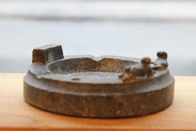 Greenlandic Soapstone Ashtray with Baby Seal Human Figures
