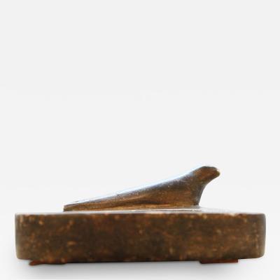 Greenlandic Soapstone Ashtray with Seal Figure