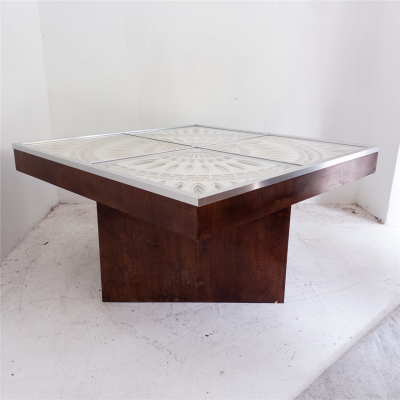 Greg Copeland RARE MODERNIST REVOLVING ARTWORK TABLETOP COFFEE TABLE BY GREG COPELAND