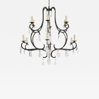 Gregorius Pineo Gregorius Pineo Rousseau Wrought Iron Twelve Light Chandelier Famous Estate