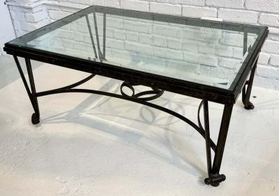 Gregorius Pineo Gregorius Pineo Wrought Iron Glass Coffee Table