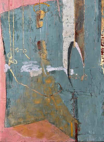 Gregory Kitterle Flat Space Abstract Fresco on Board