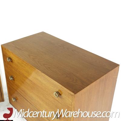 Greta Grossman for Glenn of California Mid Century Walnut 3 Drawer Chest Pair