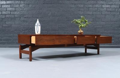 Greta M Grossman Bench Coffee Table w Drawers for Glenn of CA