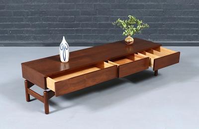 Greta M Grossman Bench Coffee Table w Drawers for Glenn of CA