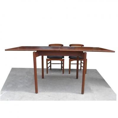 Greta Magnusson Grossman Greta Grossman Mid Century Teak Expandable Dining Table and Chairs