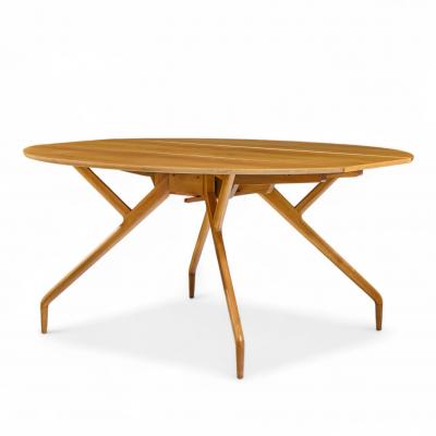 Greta Magnusson Grossman Greta Grossman for Glenn of California Walnut Spider Leg Drop Leaf Dining Table