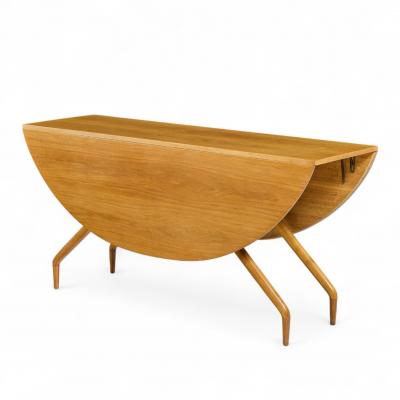 Greta Magnusson Grossman Greta Grossman for Glenn of California Walnut Spider Leg Drop Leaf Dining Table