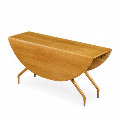 Greta Magnusson Grossman Greta Grossman for Glenn of California Walnut Spider Leg Drop Leaf Dining Table