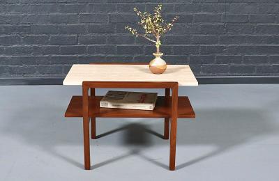 Greta Magnusson Grossman Greta M Grossman Marble Top Side Table for Glenn of California