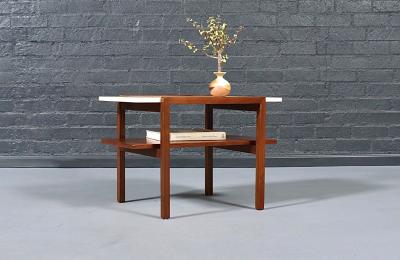 Greta Magnusson Grossman Greta M Grossman Marble Top Side Table for Glenn of California