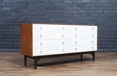 Greta Magnusson Grossman Greta M Grossman Two Tone Lacquered Walnut Dresser for Glenn of CA