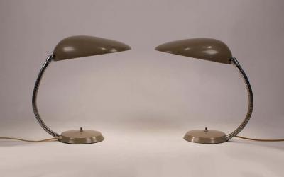 Greta Magnusson Grossman Museum Quality Pair of Greta M Grossman Cobra Lamps Ralph O Smith Labels Intact