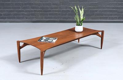 Greta Magnusson Grossman Rare Greta M Grossman Sculpted Floating Top Coffee Table for Glenn of C 
