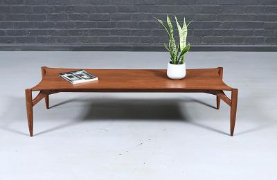 Greta Magnusson Grossman Rare Greta M Grossman Sculpted Floating Top Coffee Table for Glenn of C 