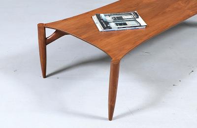 Greta Magnusson Grossman Rare Greta M Grossman Sculpted Floating Top Coffee Table for Glenn of C 