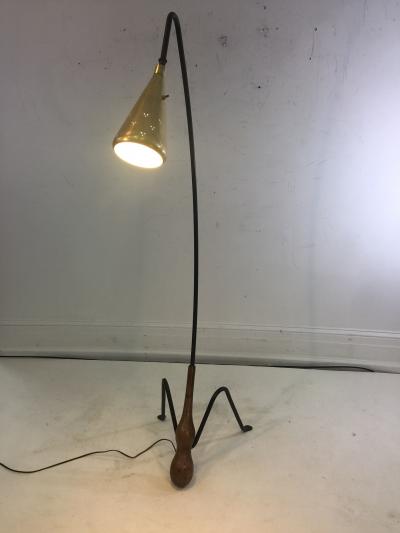Greta Magnusson Grossman SUPERB MID CENTURY MODERNIST FLOOR LAMP IN THE MANNER OF GRETA GROSSMAN
