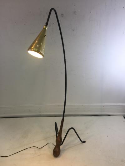 Greta Magnusson Grossman SUPERB MID CENTURY MODERNIST FLOOR LAMP IN THE MANNER OF GRETA GROSSMAN