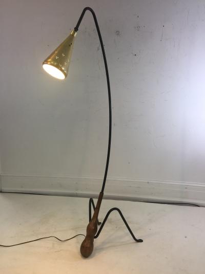 Greta Magnusson Grossman SUPERB MID CENTURY MODERNIST FLOOR LAMP IN THE MANNER OF GRETA GROSSMAN