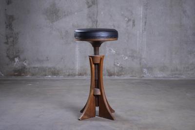 Grete Jalk GRETE JALK BLACK LEATHER STOOL