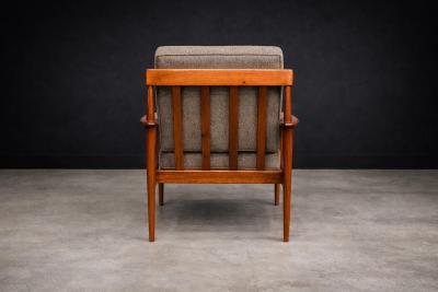 Grete Jalk Grete Jalk Armchair in Caviuna Mushroom Brown Boucl Rino Levi Brazil 1960s