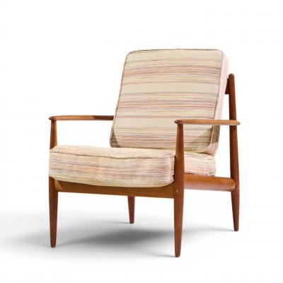 Grete Jalk Grete Jalk for France and Sons Mid Century Danish Teak Lounge Chairs Pair