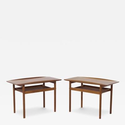 Grete Jalk Grete Jalk for Poul Jeppesen M belfabrik MCM Danish Teak Side Tables Pair