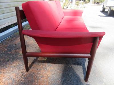 Grete Jalk Handsome Teak Grete Jalk 3 Seater Sofa for France and Son