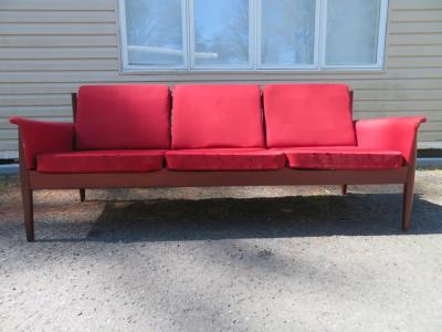 Grete Jalk Handsome Teak Grete Jalk 3 Seater Sofa for France and Son