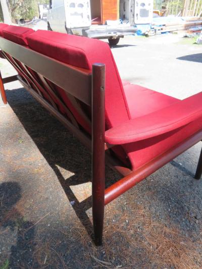 Grete Jalk Handsome Teak Grete Jalk 3 Seater Sofa for France and Son