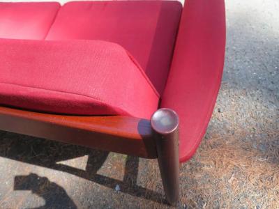Grete Jalk Handsome Teak Grete Jalk 3 Seater Sofa for France and Son