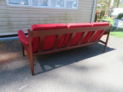 Grete Jalk Handsome Teak Grete Jalk 3 Seater Sofa for France and Son