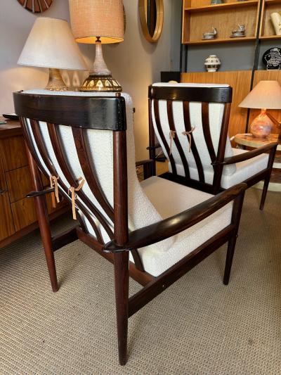 Grete Jalk Pair of Armchair by Greta Jalk Denmark circa 1950s