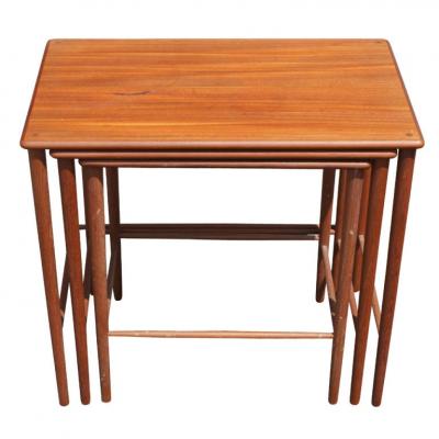 Grete Jalk Set of Three Grete Jalk Danish Teak Nesting Tables