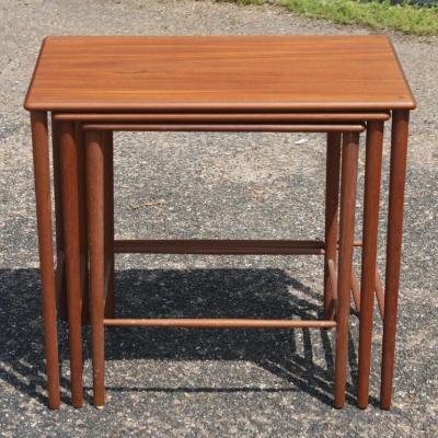 Grete Jalk Set of Three Grete Jalk Danish Teak Nesting Tables