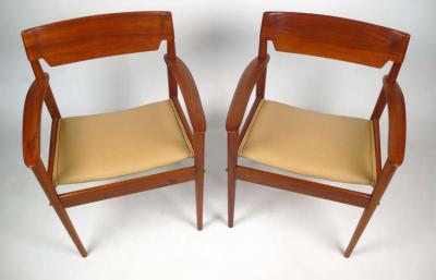 Grete Jalk Teak Arm Chairs by Grete Jalk