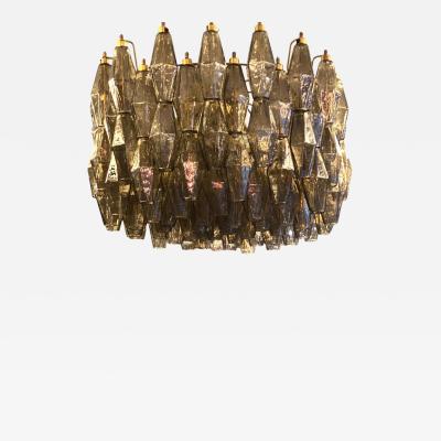 Grey Poliedri Murano Glass Chandeliers Carlo Scarpa Style