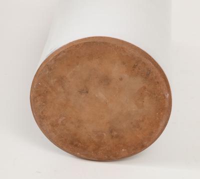 Grey White Crackle Glaze Cylindrical Vase France c 1950s