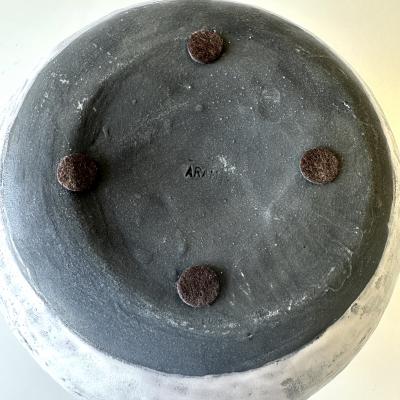 Grey and White Moonvase with Decorative Openings by Aram C 