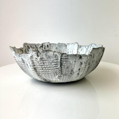 Grey and White Patterned and Textured Bowl by Aram C 