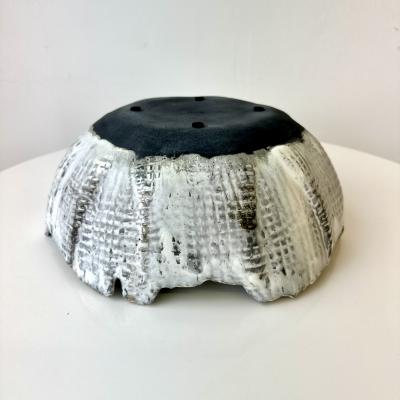Grey and White Patterned and Textured Bowl by Aram C 