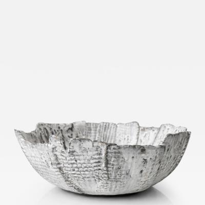 Grey and White Patterned and Textured Bowl by Aram C 