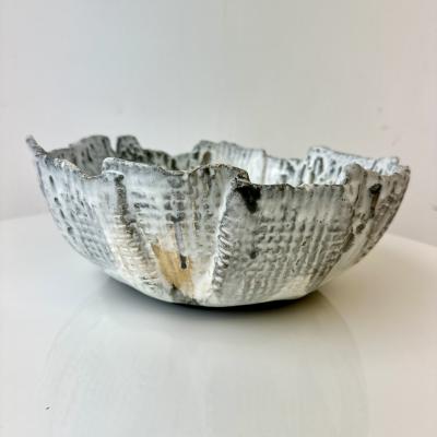 Grey and White Patterned and Textured Centerpiece Bowl by Aram C
