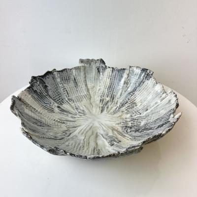 Grey and White Patterned and Textured Centerpiece Bowl by Aram C