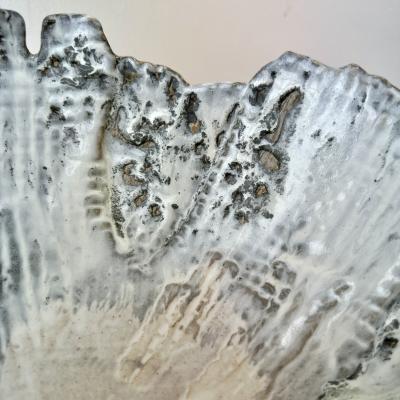 Grey and White Patterned and Textured Centerpiece Bowl by Aram C