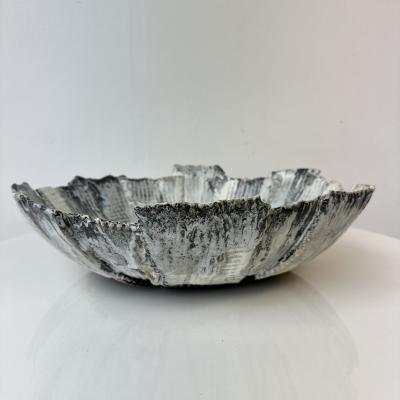 Grey and White Patterned and Textured Centerpiece Bowl by Aram C