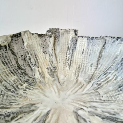 Grey and White Patterned and Textured Centerpiece Bowl by Aram C