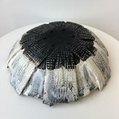 Grey and White Patterned and Textured Centerpiece Bowl by Aram C