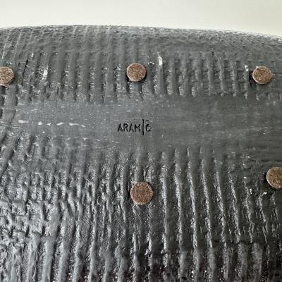 Grey and White Patterned and Textured Oblong Bowl by Aram Chenensky